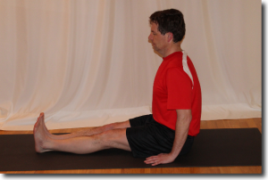 Dandasana - staff pose from the side