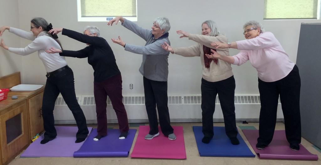 Ladies at Church of the Holy Spirit doing Embracing the Sun and the Moon from the Qigong Golden Chi Ball Series